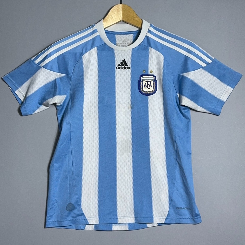 Adidas Argentina Soccer Jersey Youth‎ Size Large Blue Striped 2010 Home